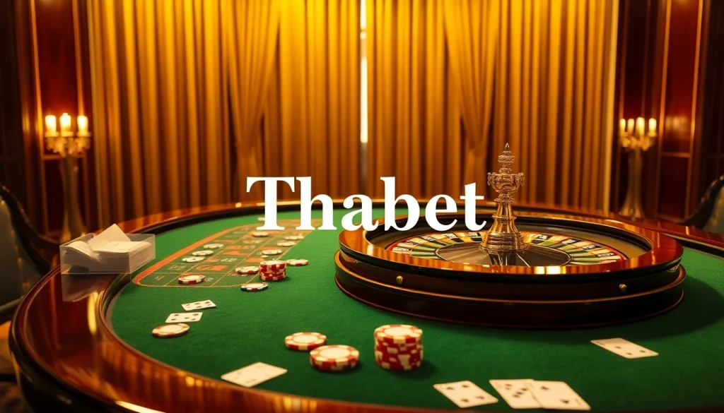 Experience the thrill of gambling at Thabet with a vibrant casino scene featuring exciting gaming tables and elegant decor.