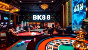 Play thrilling games at BK8 เว็บตรง, where vibrant casino elements meet exciting online gambling.