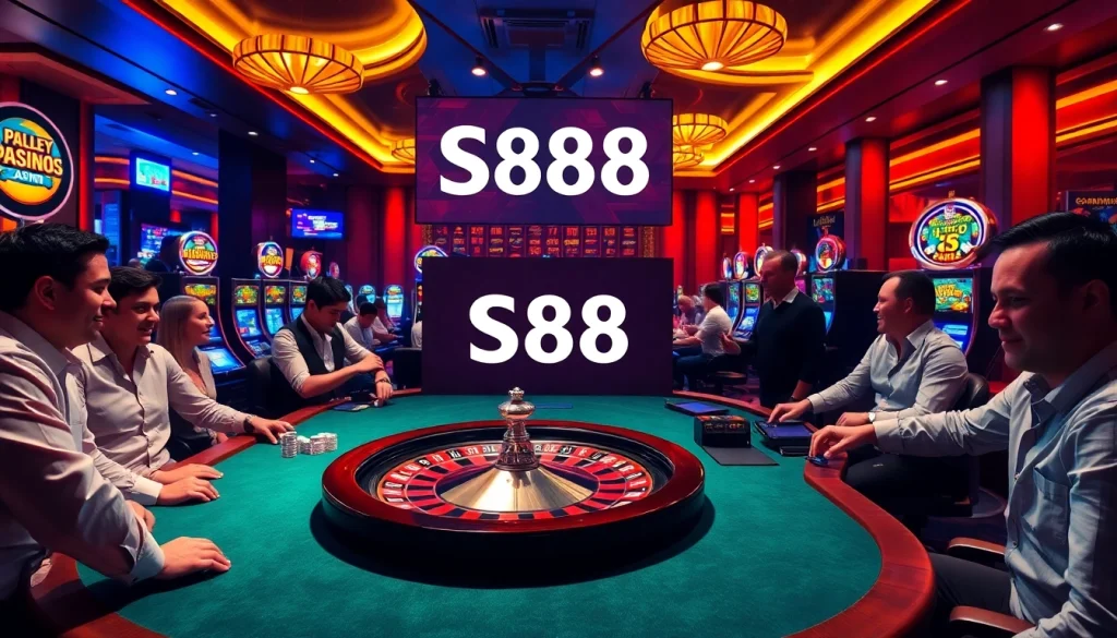 S88 casino scene showcasing poker action and exciting betting environment.