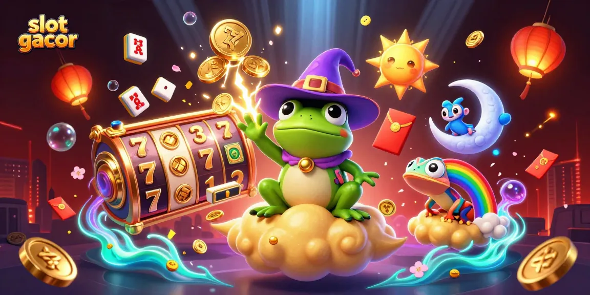 Experience winning moments with slot gacor as playful characters bring luck and excitement in a vibrant casino scene.