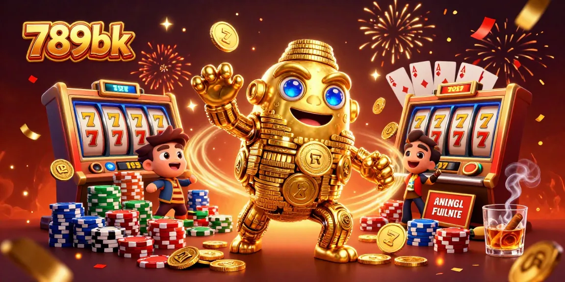 Engage with 789bk's dynamic casino experience featuring slot symbols and cheerful gaming elements.