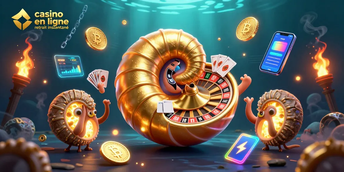 Jouez et gagnez avec le casino en ligne retrait instantané, inspiré par des éléments de roulette et de crypto-monnaies.