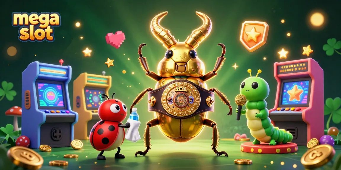 Memenangkan mega slot dengan gaya baru menggunakan karakter menarik dan latar kasino yang cerah.