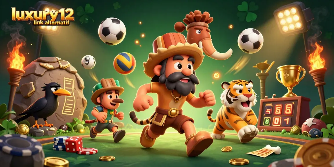Engage in thrilling action at luxury12 link alternatif with our prehistoric casino adventure illustration.