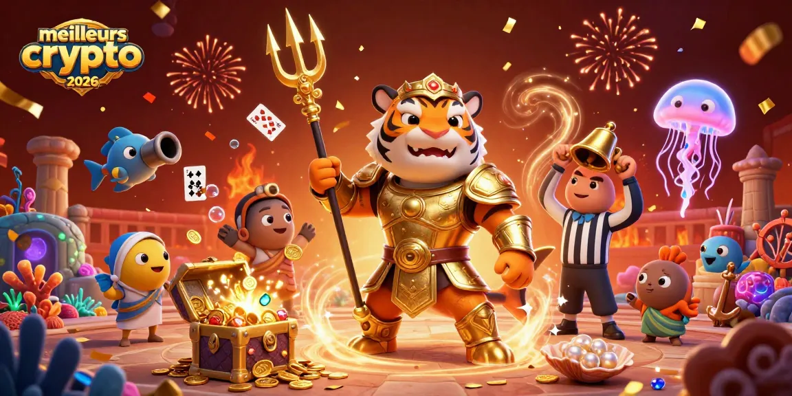 Les meilleurs crypto casinos 2026 : illustration dynamique de jeux sous-marins avec un requin en armure.