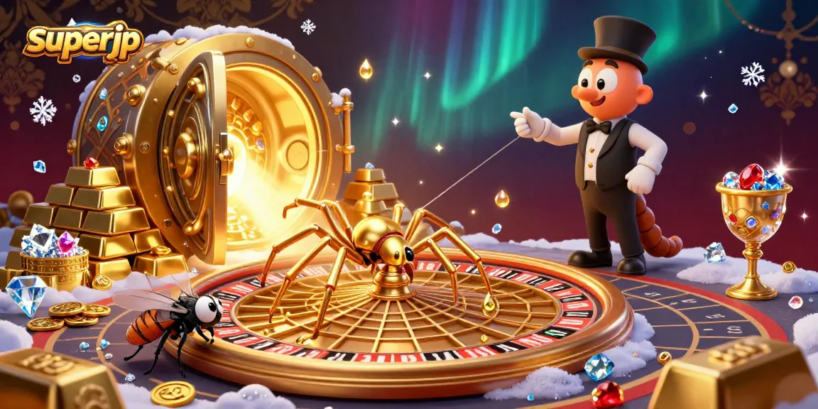Experience the thrill of betting with superjp in this lively casino-inspired illustration conveying excitement.