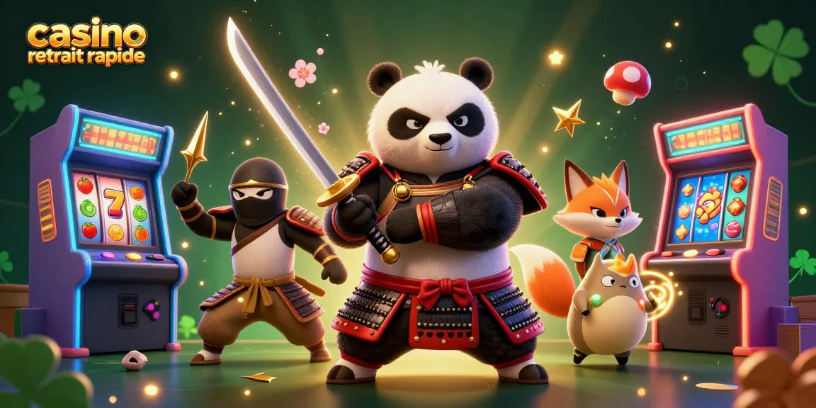 Rejoignez le samouraï panda et le renard ninja dans un casino retrait rapide plein d'éléments captivants.